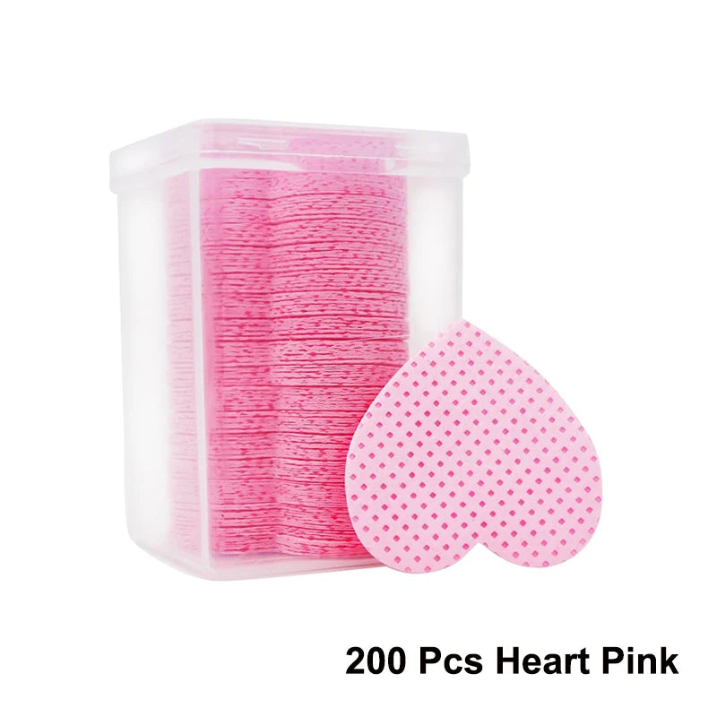 200pcs Lint-Free Nail Wipes – Cotton Pads for Gel Polish & Lash Extensions