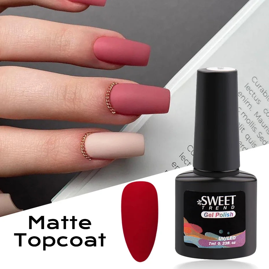 Matte Top Coat & Base Coat Set - No-Wipe UV LED Gel Polish Duo
