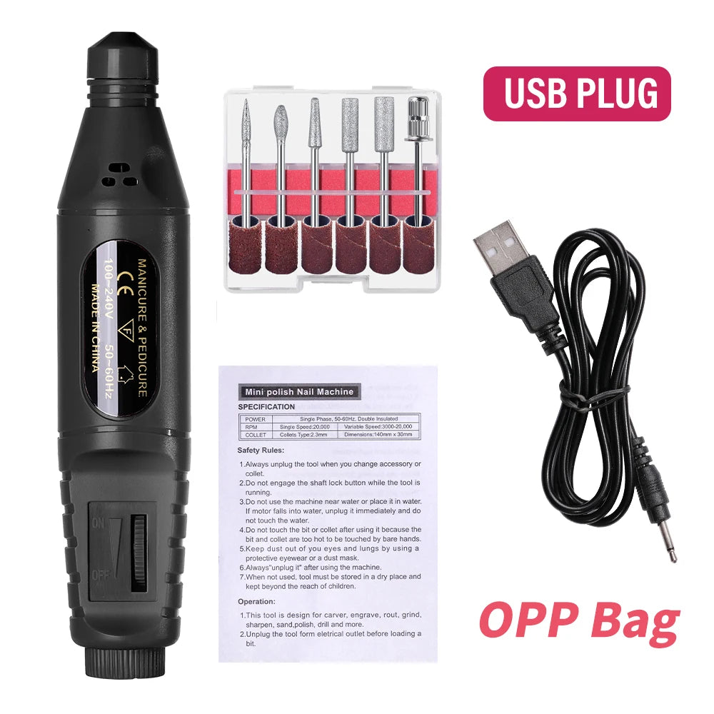 6-in-1 Electric Nail Drill Kit – Professional Manicure & Gel Removal Tool