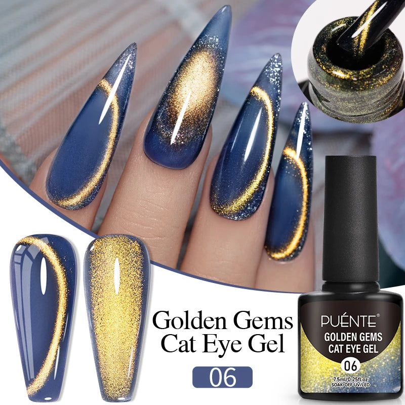 Ultra-Bright Black Cat Eye Magnetic Gel Nail Polish - 7.5ml