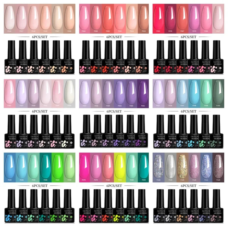 6-Piece Pink Gel Polish Set – Bright & Pastel Shades for Nail Art