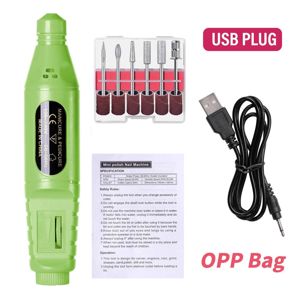 6-in-1 Electric Nail Drill Kit – Professional Manicure & Gel Removal Tool