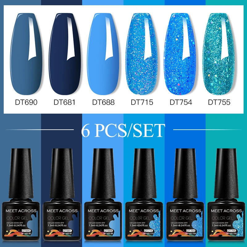 6-Color UV LED Gel Polish Set - Semi-Permanent Nail Art Kit