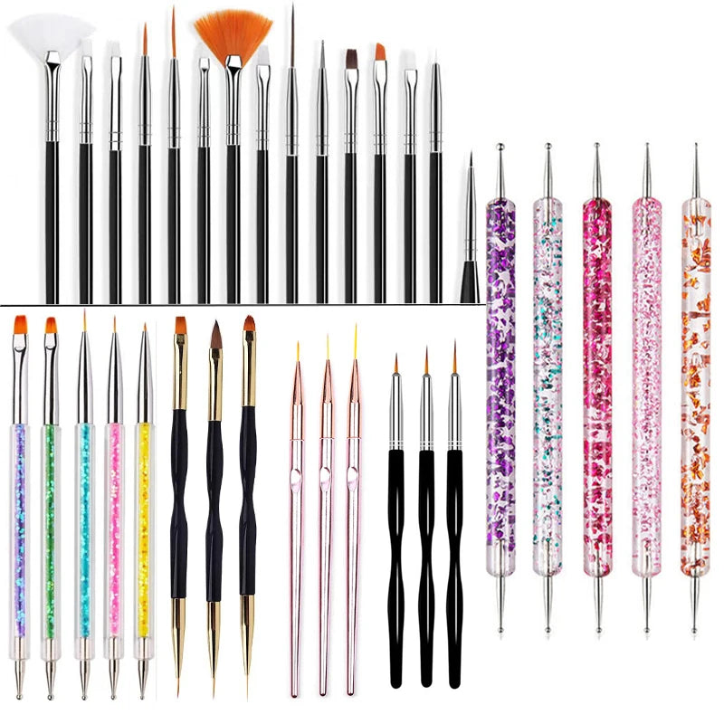 Professional Nail Art Brush Set – Precision Painting & Detailing Tools for Gel Polish