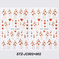 Valentine's Day Heart Nail Stickers - 3D Gold Stripe Love Decals (2pcs)