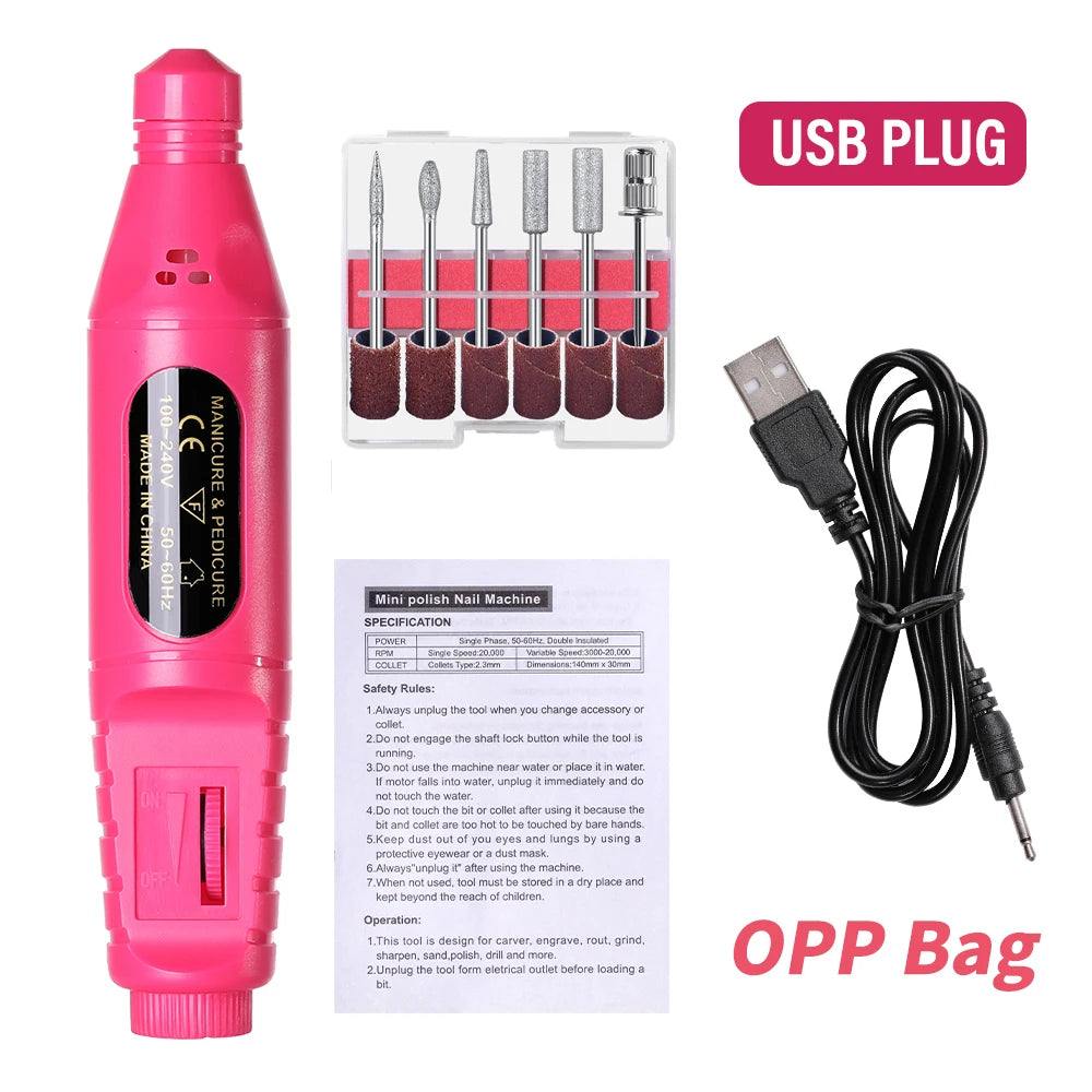6-in-1 Electric Nail Drill Kit – Professional Manicure & Gel Removal Tool