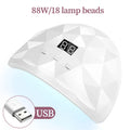 88W UV LED Nail Lamp – Professional Gel Polish Curing Dryer with Eye Protection