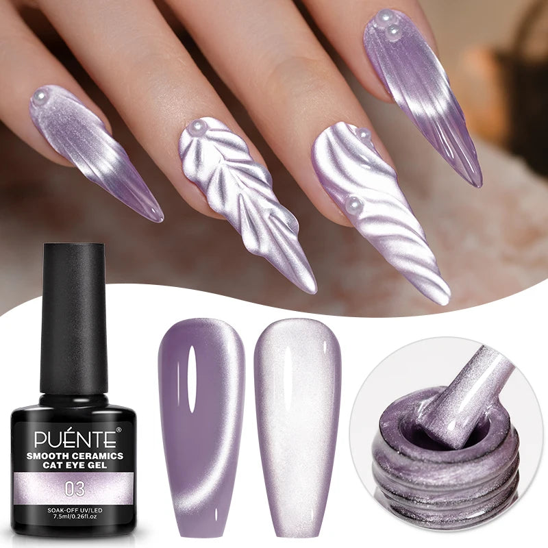 Ultra-Bright Black Cat Eye Magnetic Gel Nail Polish - 7.5ml