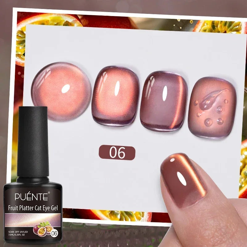 7.5ML Ocean Blue Cat Eye Gel Nail Polish High Glossy Cat Magnetic Nail Gel Soak Off UV Semi-Permanent Nail Art Varnish Manicure