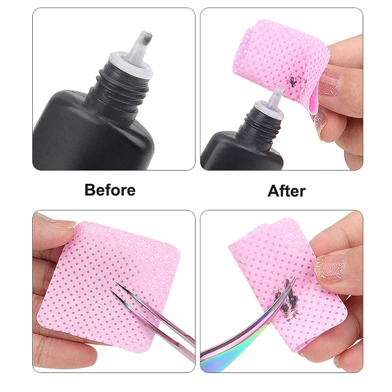 200pcs Lint-Free Nail Wipes – Cotton Pads for Gel Polish & Lash Extensions