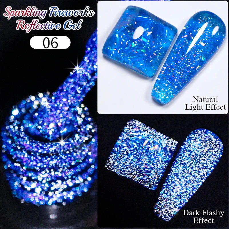 PUENTE 7.5ML Vibrant Blue Cat Eye Gel Nail Polish High Glossy Long-Lasting Soak Off UV Semi-Permanent Nail Art Varnish Manicure
