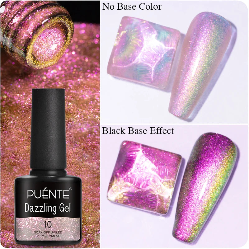 Ultra-Bright Black Cat Eye Magnetic Gel Nail Polish - 7.5ml