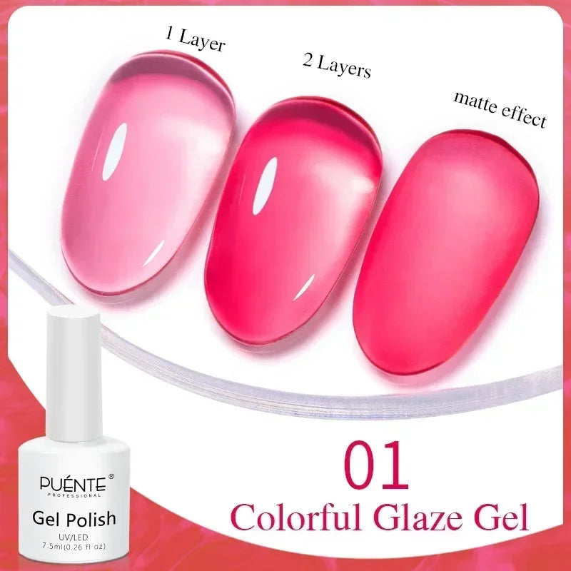 PUENTE 7.5ML Vibrant Blue Cat Eye Gel Nail Polish High Glossy Long-Lasting Soak Off UV Semi-Permanent Nail Art Varnish Manicure