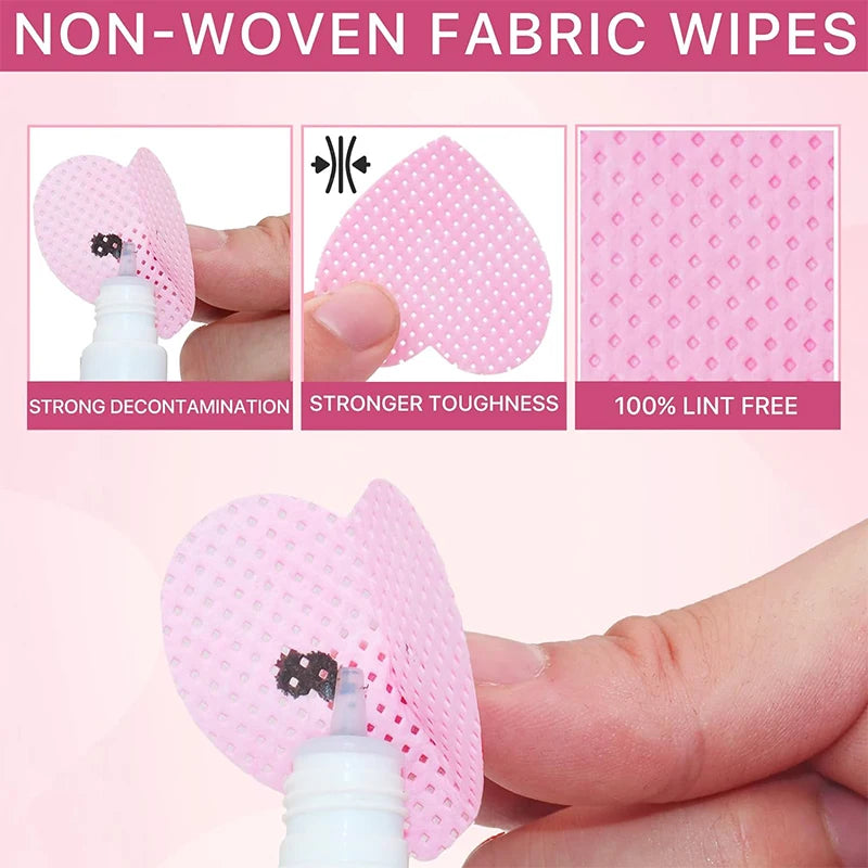 200pcs Lint-Free Nail Wipes – Cotton Pads for Gel Polish & Lash Extensions