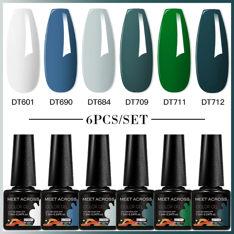 6-Color UV LED Gel Polish Set - Semi-Permanent Nail Art Kit