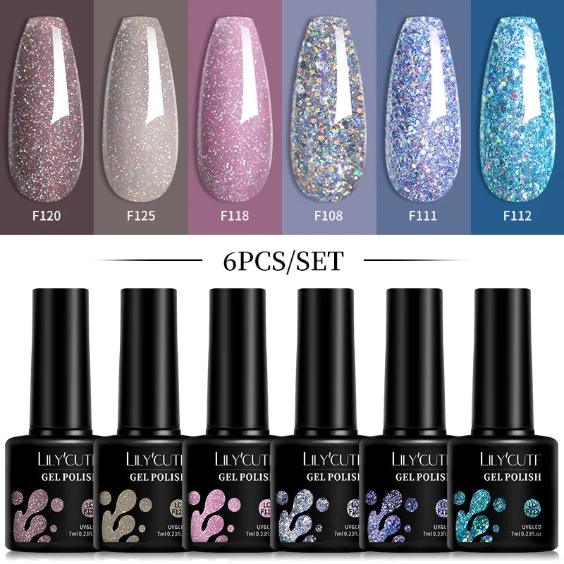 6-Piece Pink Gel Polish Set – Bright & Pastel Shades for Nail Art