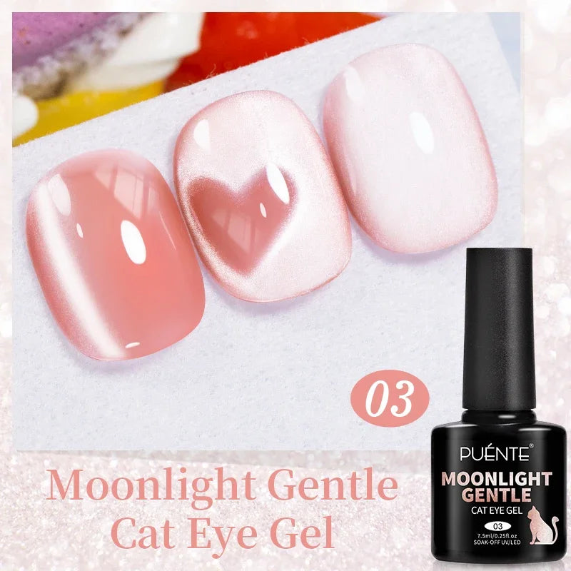 7.5ML Ocean Blue Cat Eye Gel Nail Polish High Glossy Cat Magnetic Nail Gel Soak Off UV Semi-Permanent Nail Art Varnish Manicure