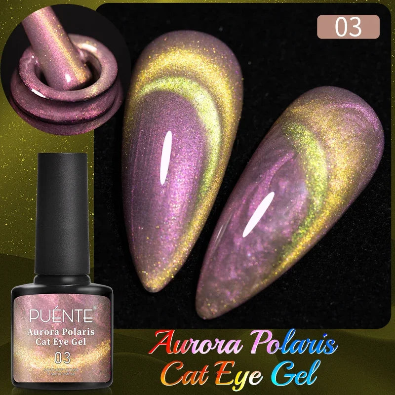 Ultra-Bright Black Cat Eye Magnetic Gel Nail Polish - 7.5ml