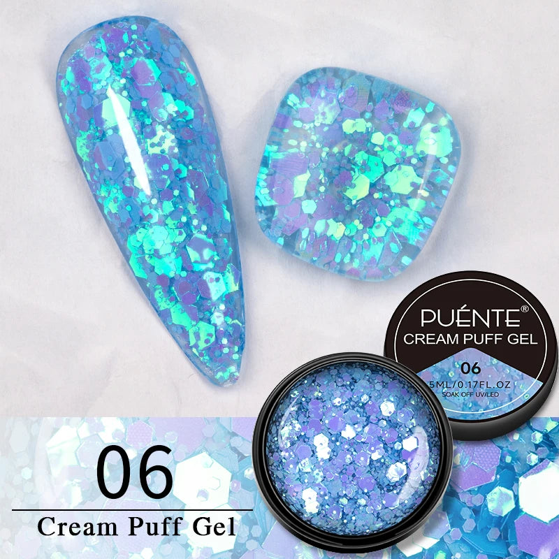 PUENTE 7.5ML Vibrant Blue Cat Eye Gel Nail Polish High Glossy Long-Lasting Soak Off UV Semi-Permanent Nail Art Varnish Manicure