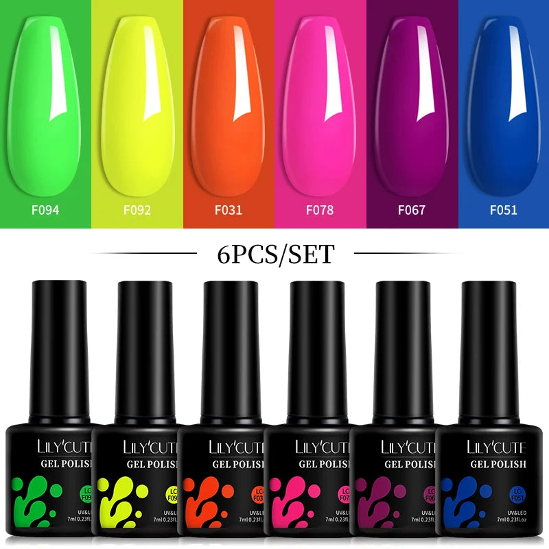 6-Piece Pink Gel Polish Set – Bright & Pastel Shades for Nail Art
