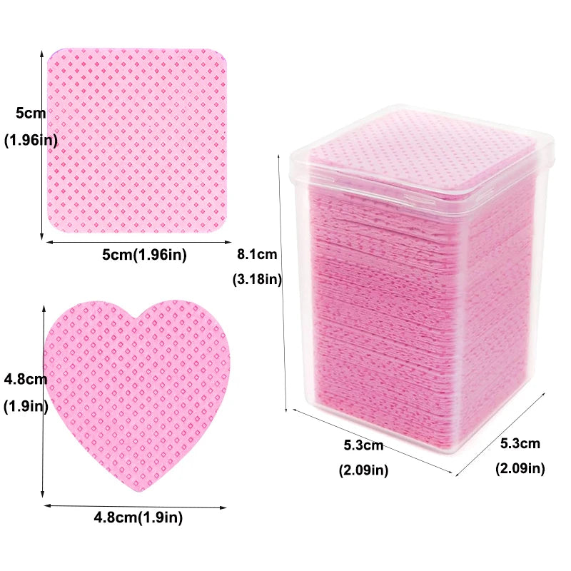 200pcs Lint-Free Nail Wipes – Cotton Pads for Gel Polish & Lash Extensions