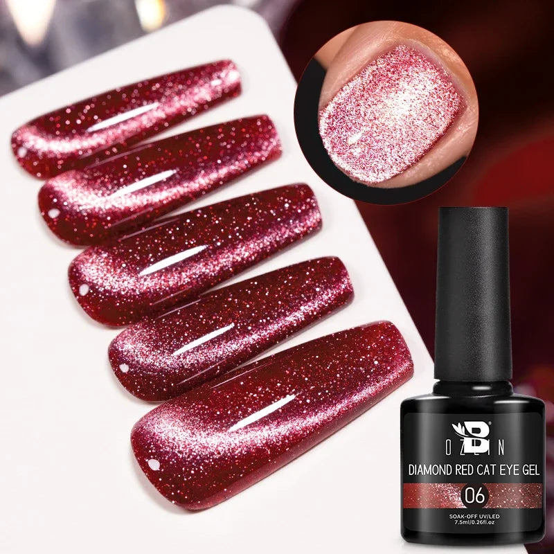 Crimson Velvet Cat Eye Magnetic Gel Nail Polish - 7.5ml