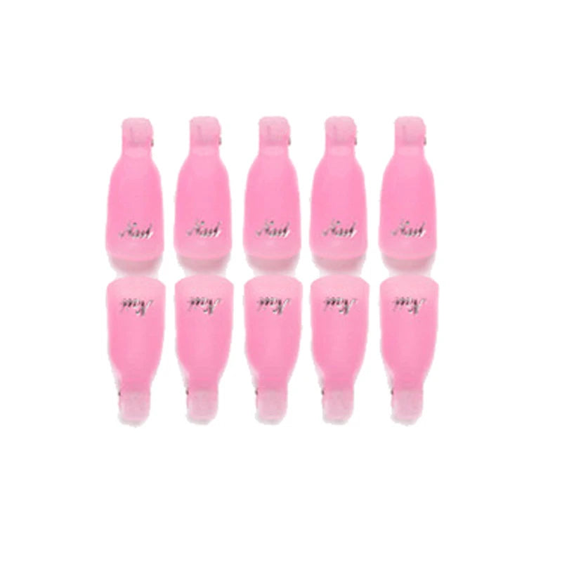 Gel Polish Soak-Off Clips – 10pcs Reusable Acrylic Nail Remover Caps