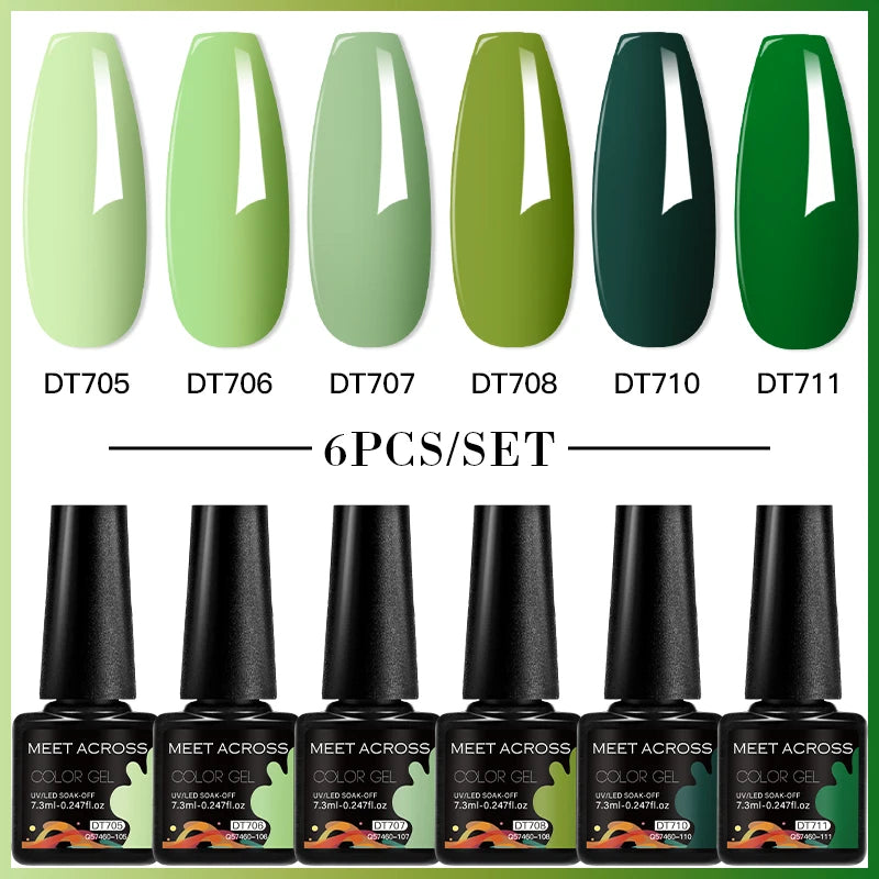 6-Color UV LED Gel Polish Set - Semi-Permanent Nail Art Kit